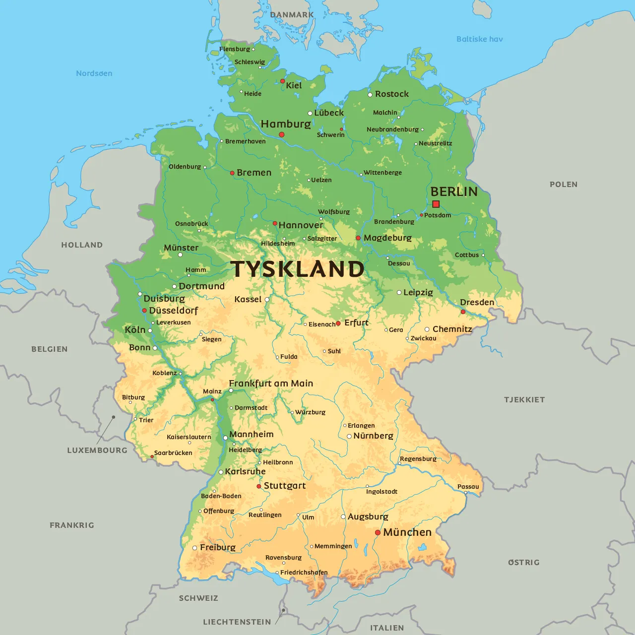 Tyskland Kort tyskland-kort