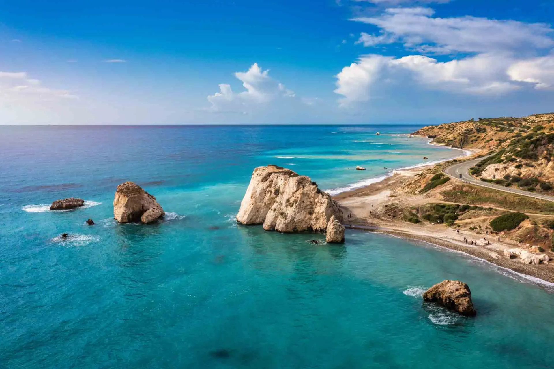 Afrodites Klippe, hvor hun iflg myten steg op af havets skum