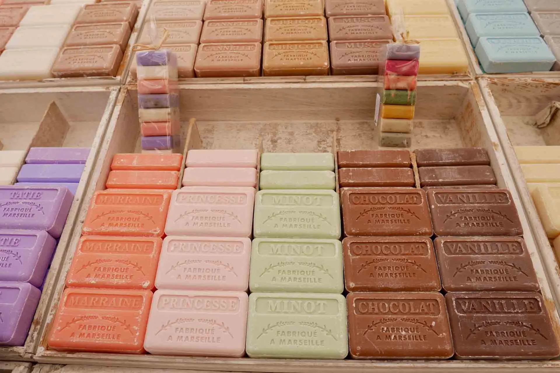 Sæber fra Marseilles på marked i Aix-en-Provence