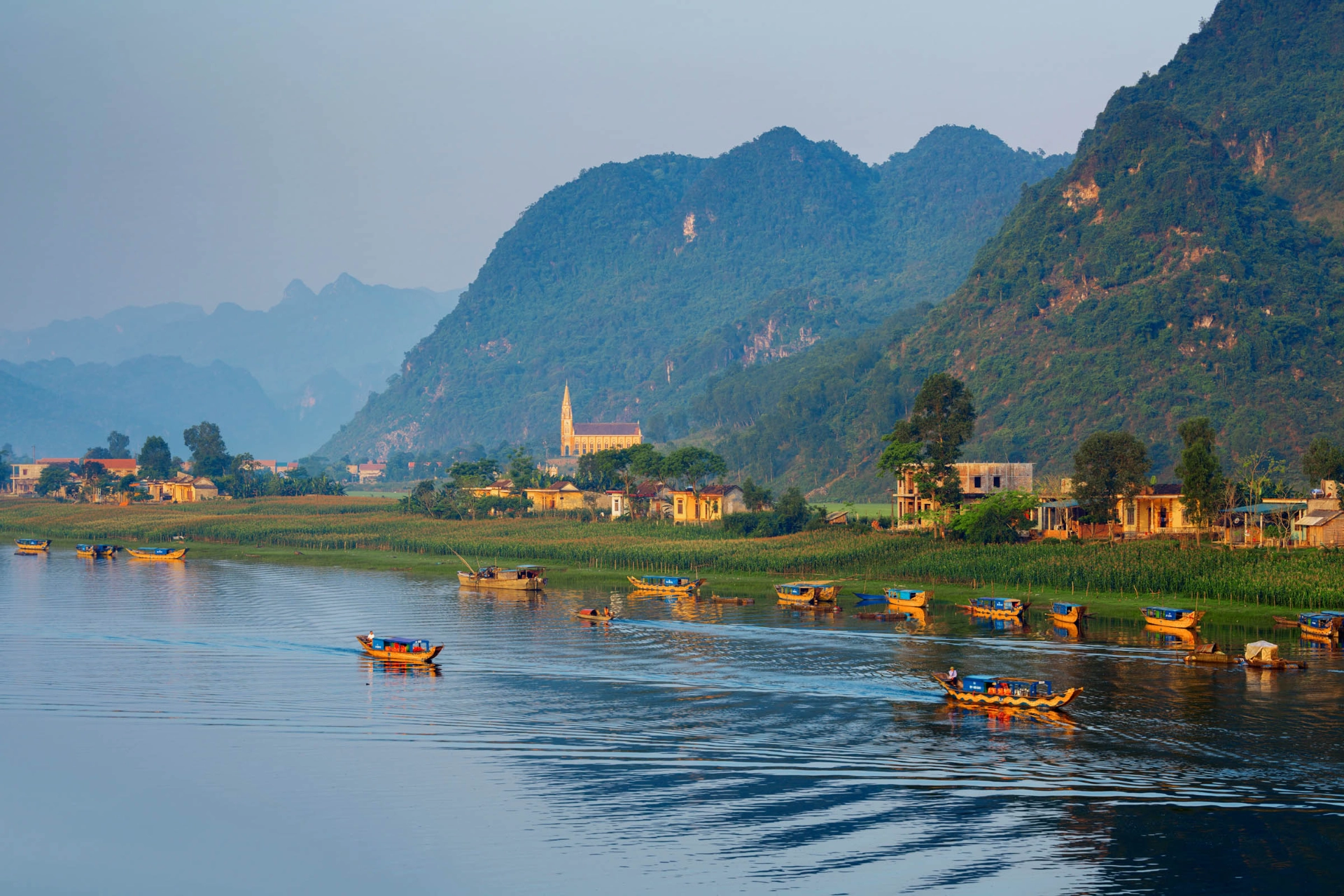 Idyllisk udsigt i Quang Binh-provinsen
