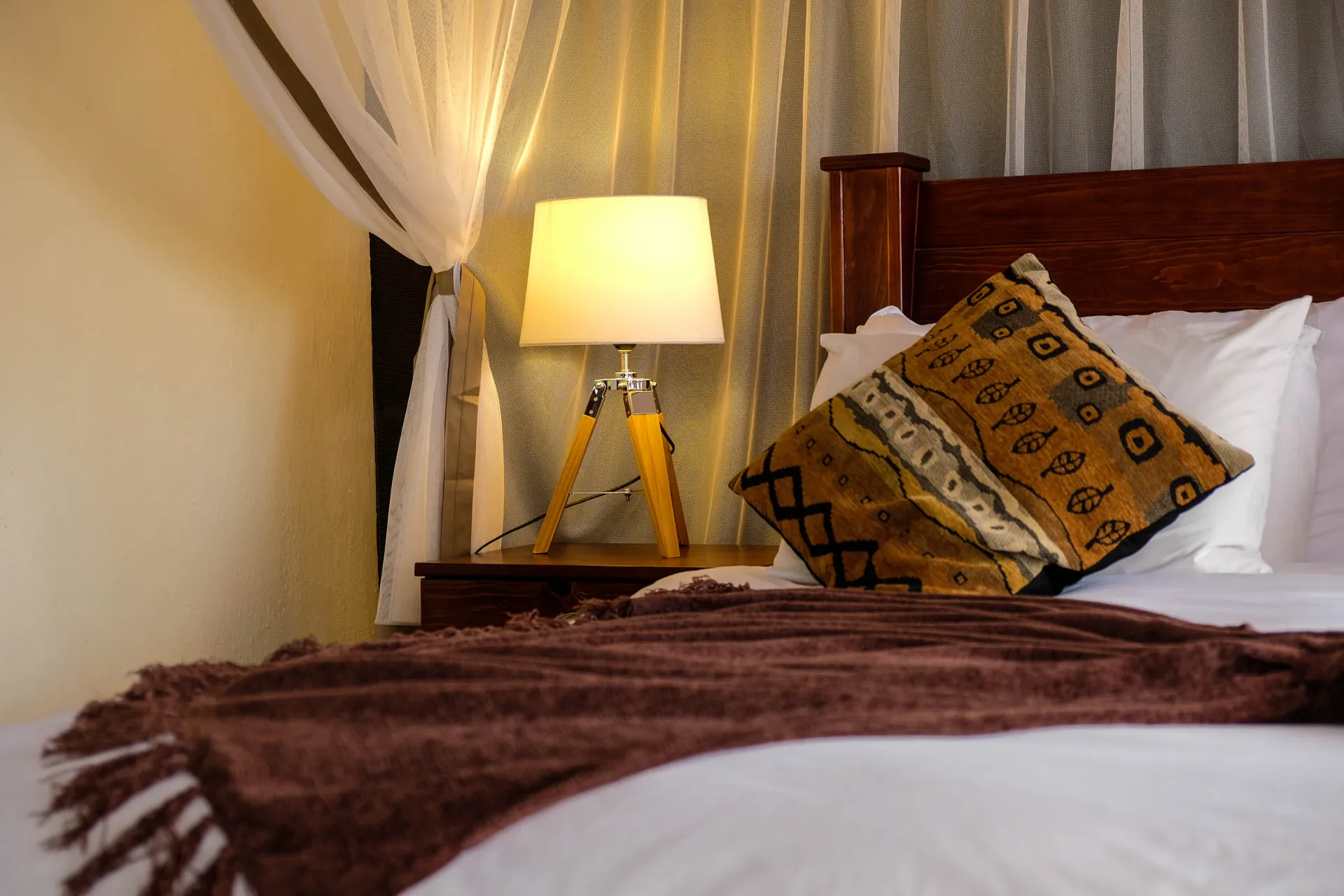 Detalje fra soveværelset i teltet Detalje fra soveværelset i teltet