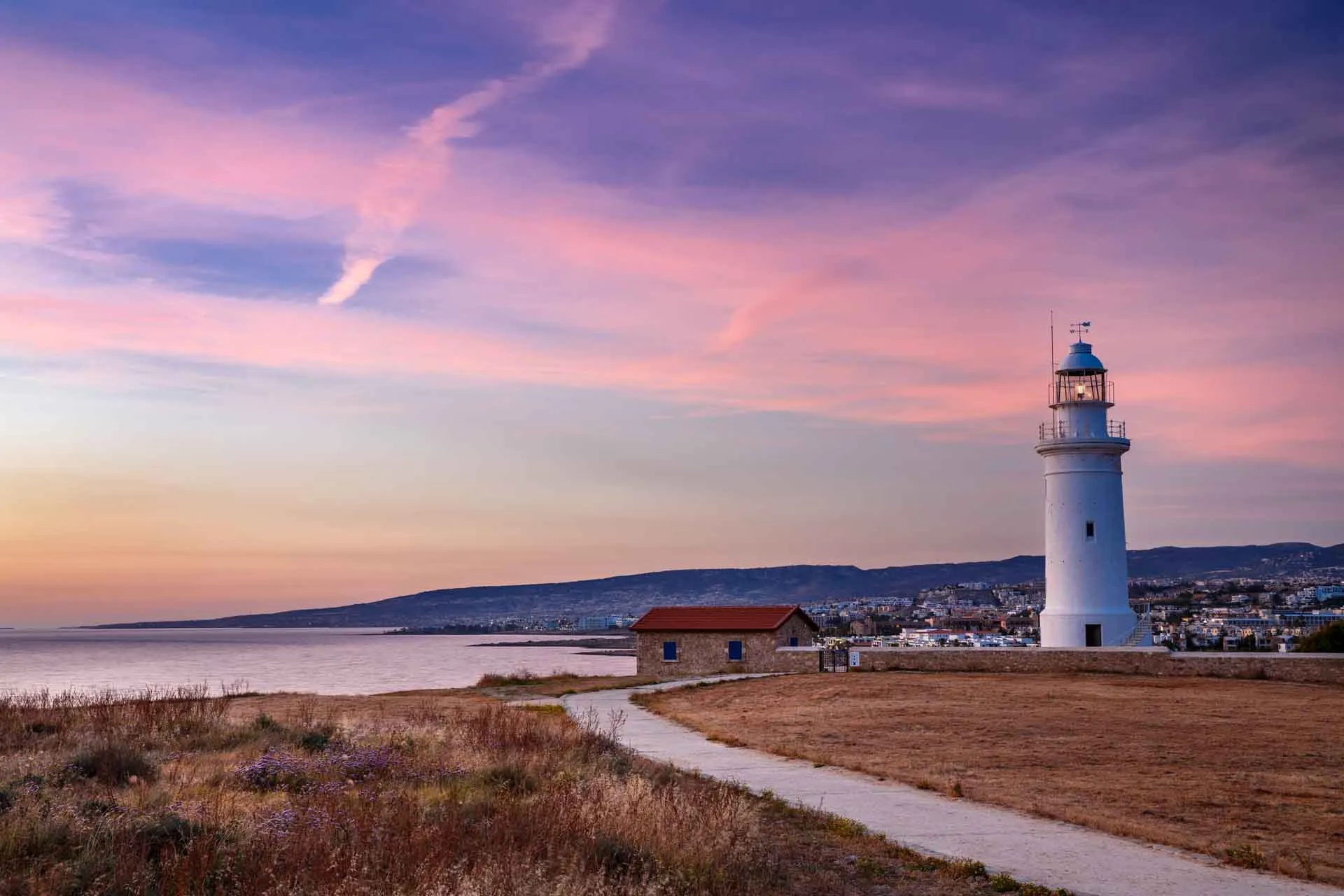 Fyrtårnet i Paphos Arkæologiske Park er stadig i brug