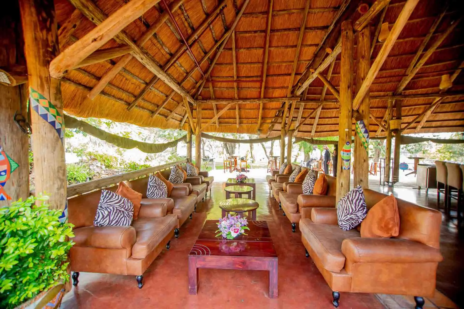 Loungeområde i A’Zambezi River Lodge