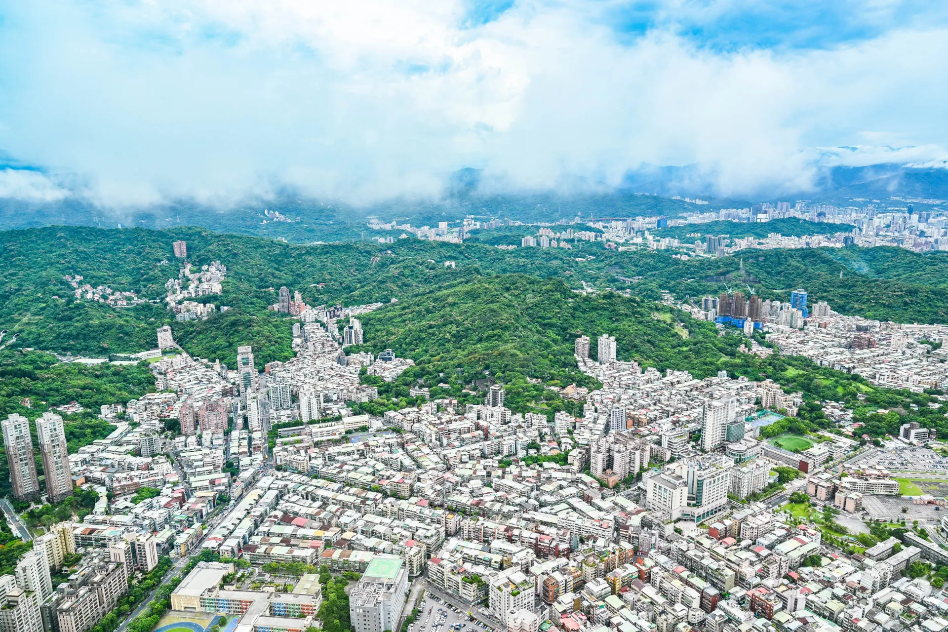 Udsigt fra observatoriet i Taipei Udsigt fra observatoriet i Taipei