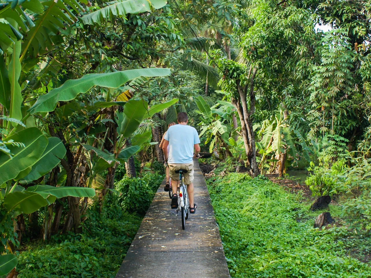 Cykeltur i frodige omgivelser