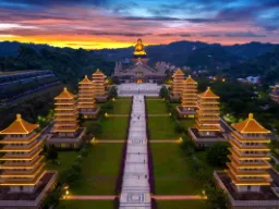 Fo Guang Shan Buddha Museum ved solopgang Fo Guang Shan Buddha Museum ved solopgang