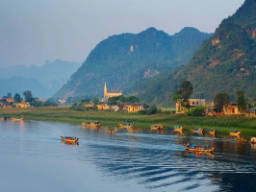 Idyllisk udsigt i Quang Binh-provinsen