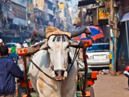 Transporten foregår også med okse-kærrer