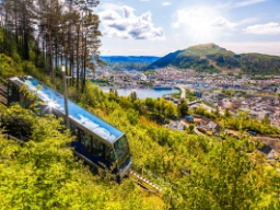 Fantastisk udsigt over Bergen fra Fløibanen