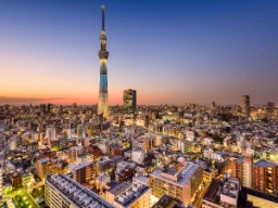 Panoramaudsigt over Tokyo med den ikoniske Tokyo Skytree som centrum