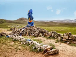 Ovoo – et mongolsk stenalter, brugt i shamanistiske og buddhistiske ritualer