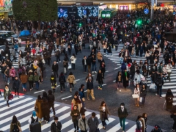 Shibuya Crossing i Tokyo, en af verdens travleste fodgængerovergange