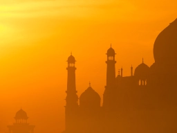 Solopgang over Taj Mahal
