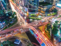 Gangnam i Seoul – et moderne forretningskvarter, berømt for sin skyline, natteliv og travle gader Gangnam i Seoul – et moderne forretningskvarter, berømt for sin skyline, natteliv og travle gader