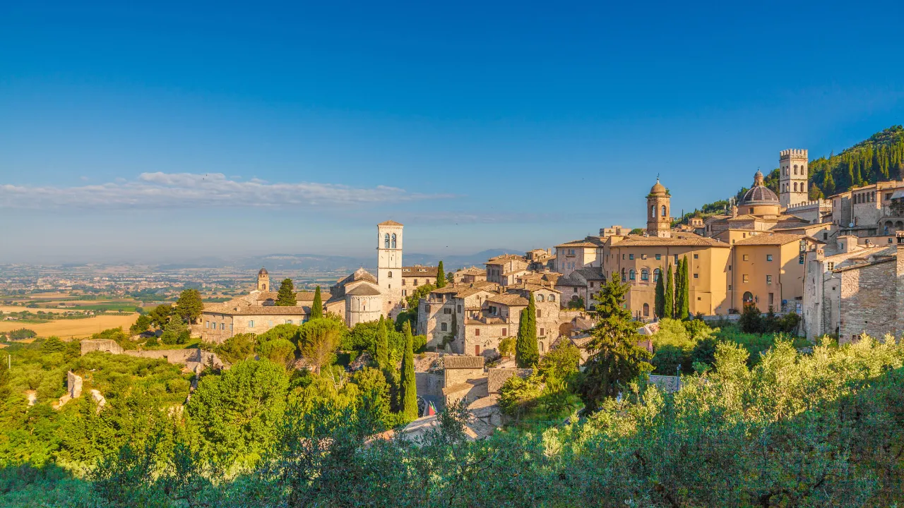 Udsigt over Assisi i Umbrien - Frans af Assisis hjemby