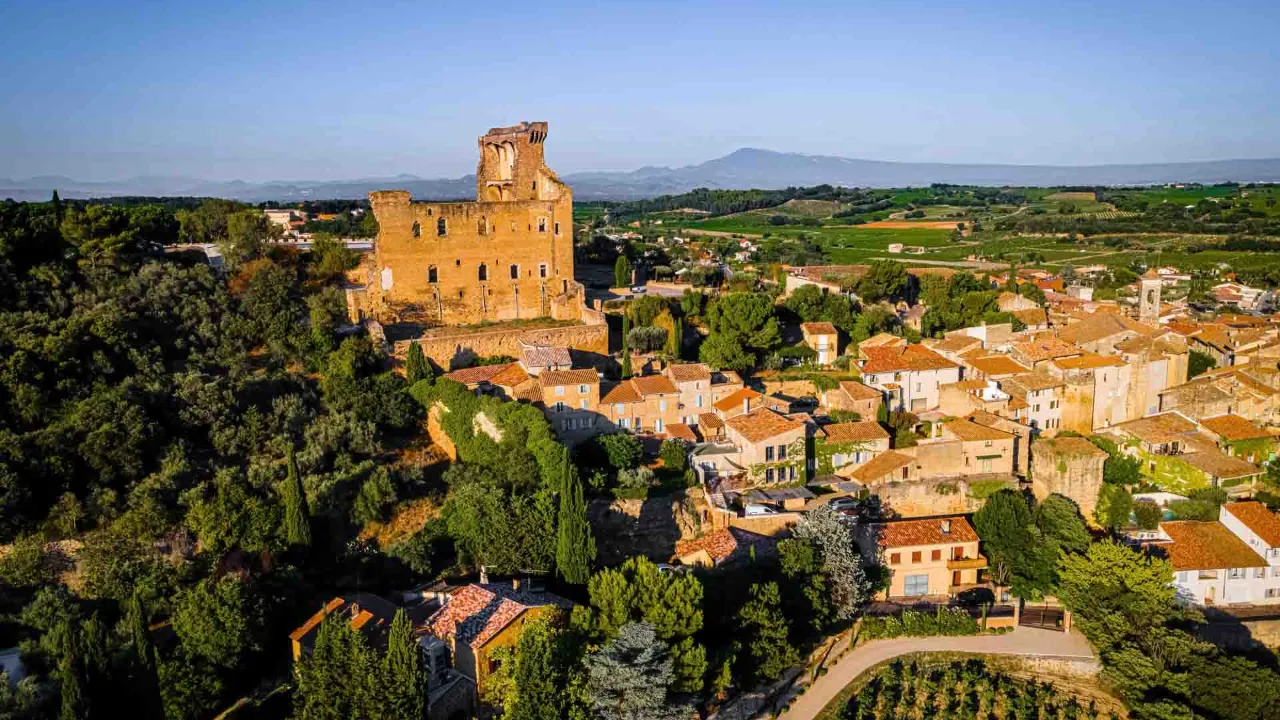Chateauneuf-du-Pape set fra luften