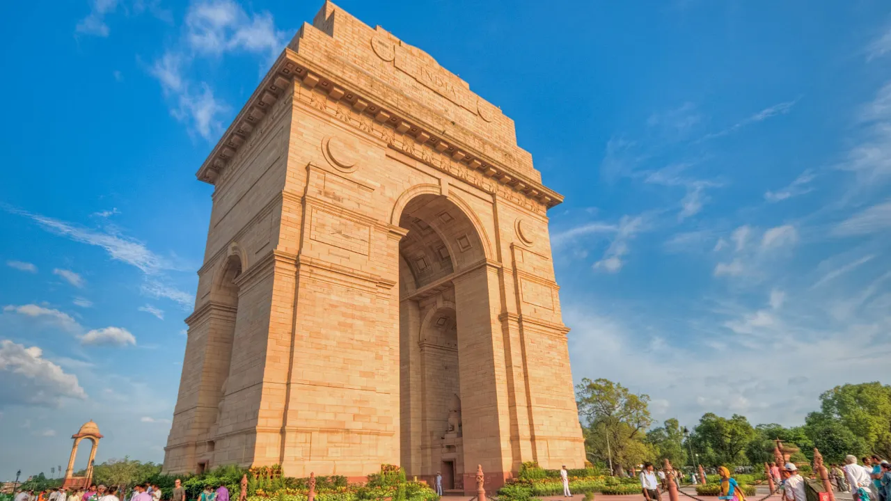 India Gate i New Delhi er et mindesmærke for de faldne i 1. verdenskrig India Gate i New Delhi er et mindesmærke for de faldne i 1. verdenskrig