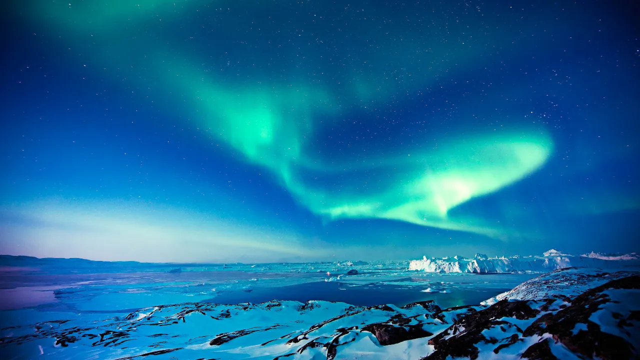 Nordlys (aurora borealis) over Ilulissat