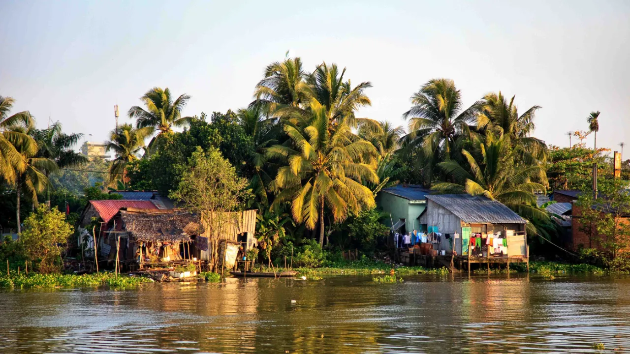 Små hytter ved Mekongdeltaet Små hytter ved Mekongdeltaet