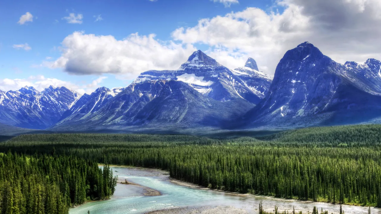 Bjerglandskab i Jasper National Park, Alberta