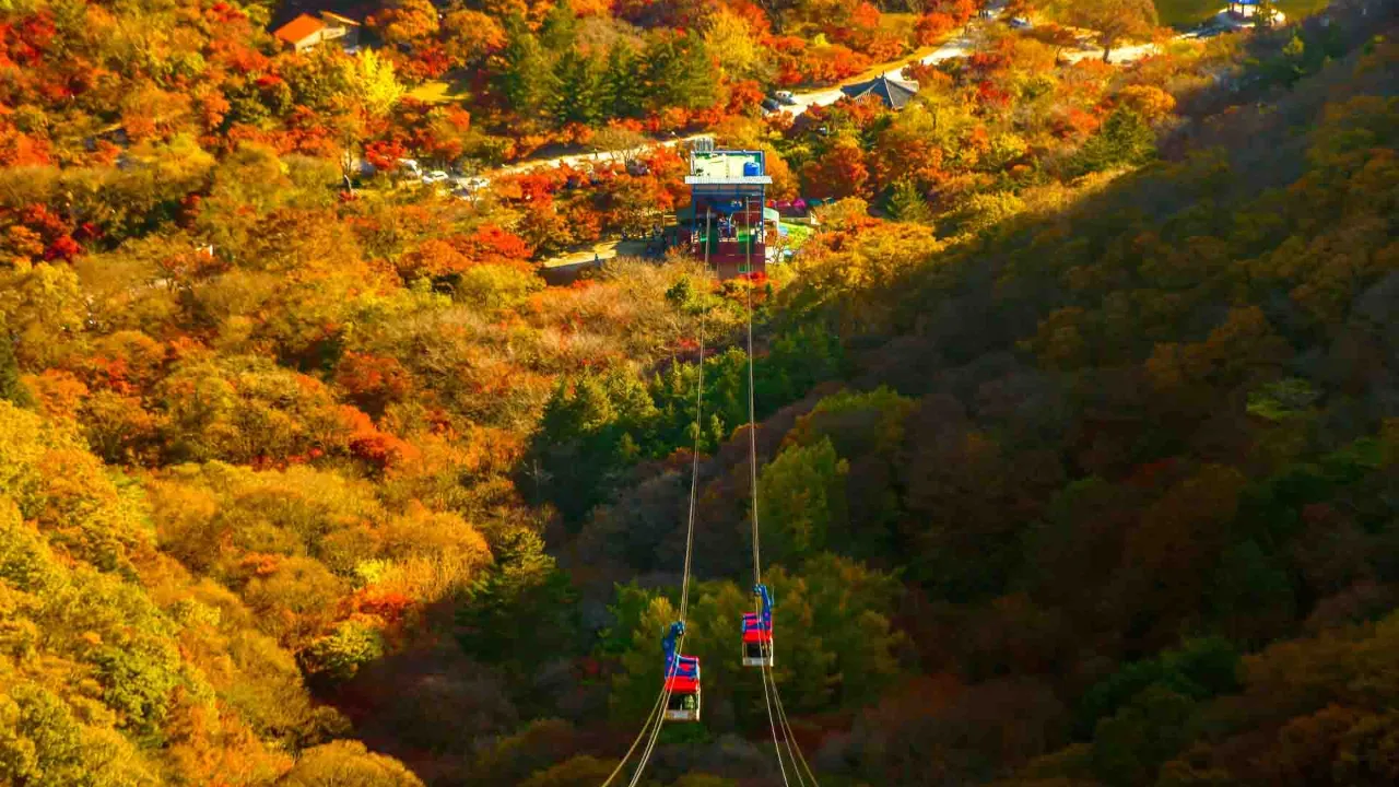 Svævebanen i Naejangsan Nationalpark Svævebanen i Naejangsan Nationalpark