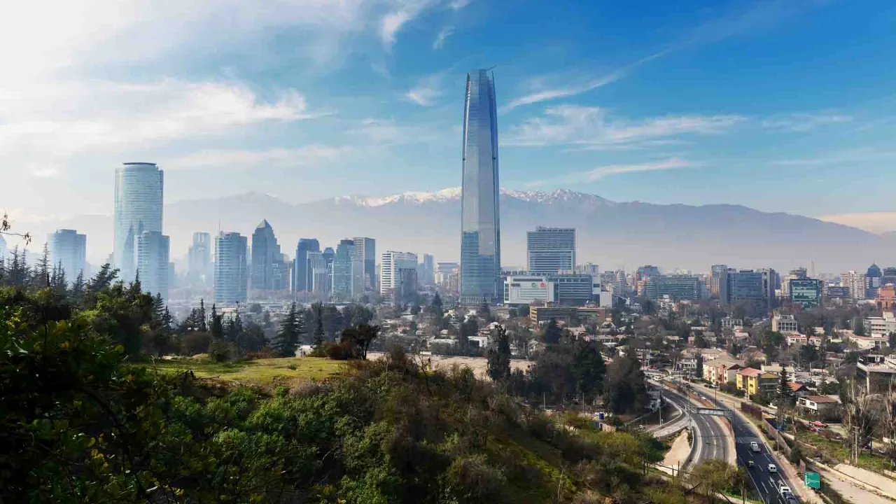Santiagos skyline i Chile